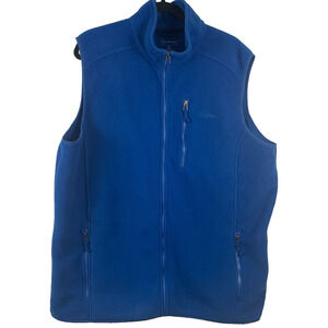 L.L Bean Fleece Vest Men’s XL Blue Full Zip Mock Neck Polartec Outdoor Gorp